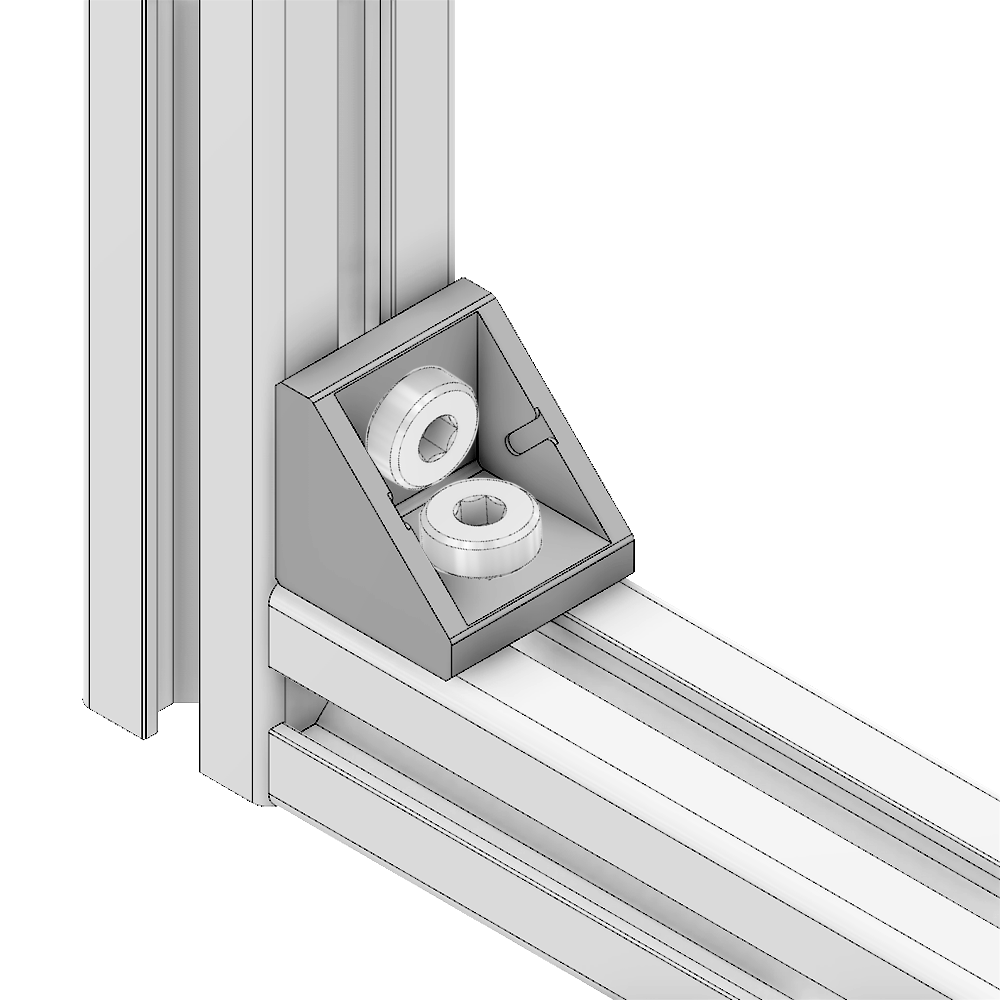 40-140-3SS MODULAR SOLUTIONS GUSSET BRACKET<BR>90MM X 90MM WITH STAINLESS STEEL HARDWARE REINFORCEMENT ANGLE